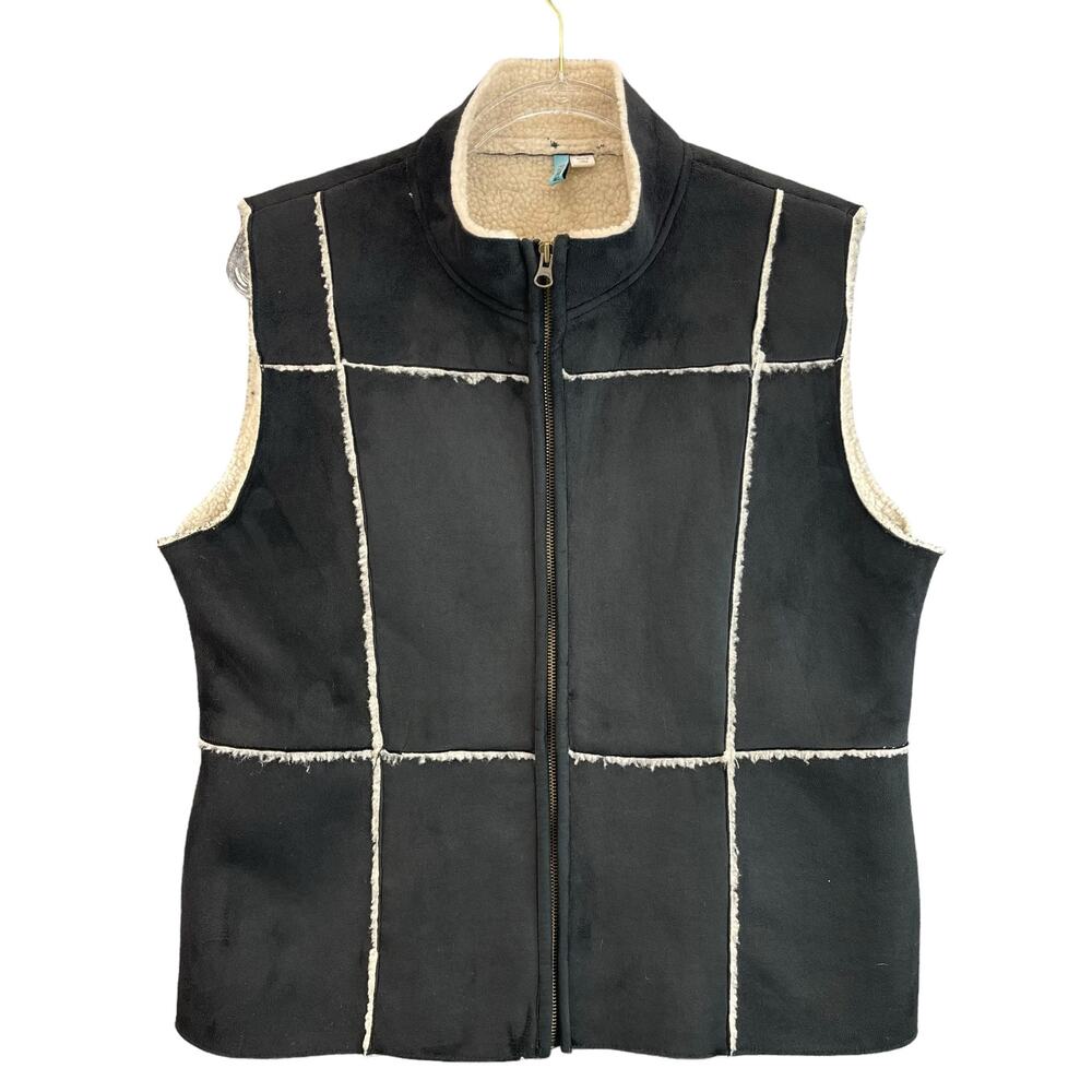 PowWow Vest Women Size XL Faux Suede Fleeced Line